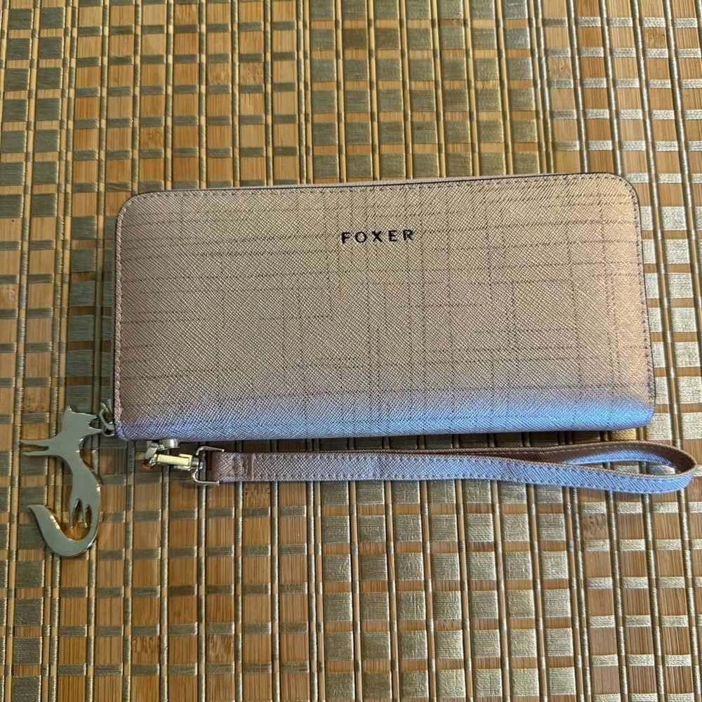 Foxer Women Leather Long Wristlet Wallet Clutch Rose Gold - Picture 5 of 14
